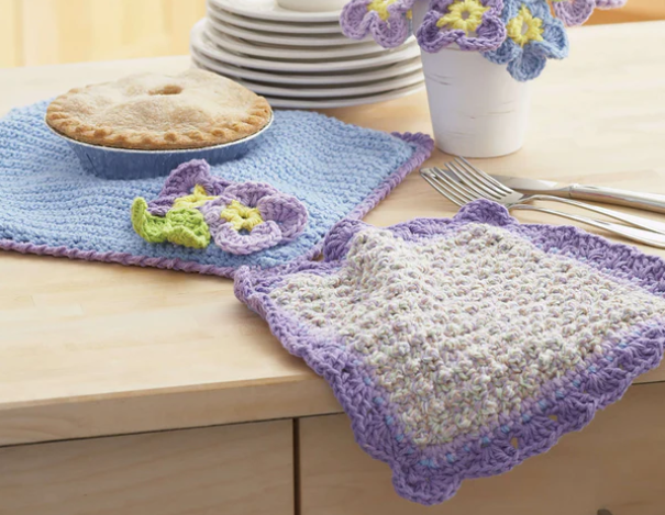 Pansey Crochet dischcloth