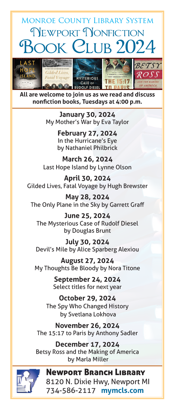 Flyer with list of titles for the year.
