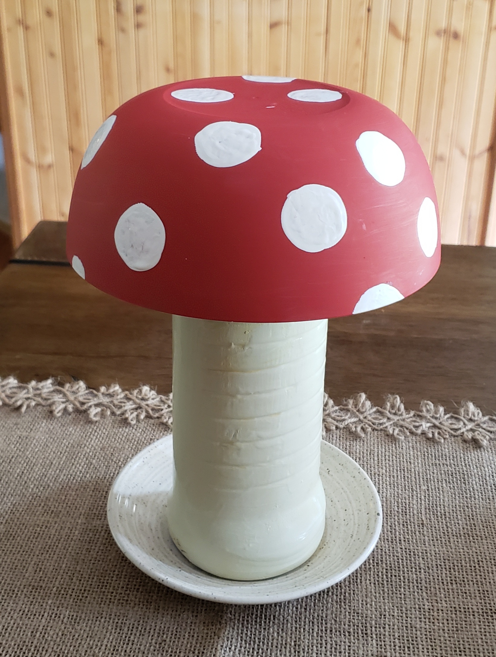 Image of the finished toadstool project.