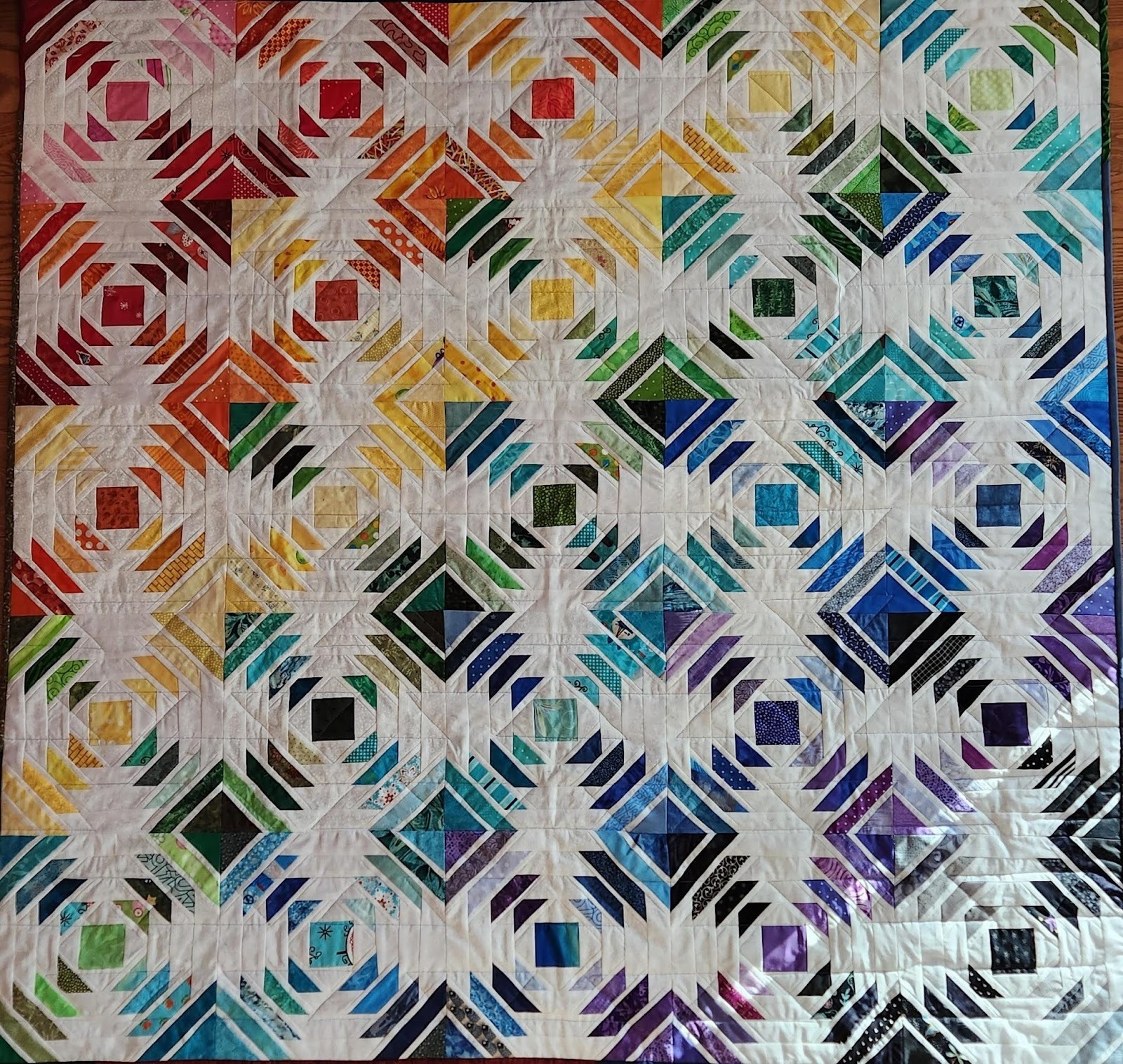 Picture of multi-colored quilt