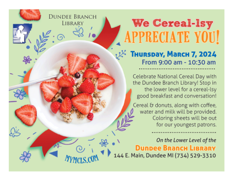 Dundee We Cereal-lsy Appreciate You Program