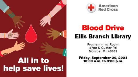 All in to help save lives- poster for Blood Drive