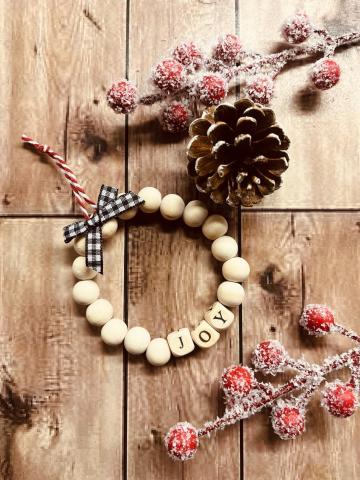 wooden bead ornament