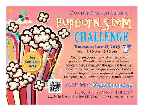 Popcorn Stem Program for Youth Dundee