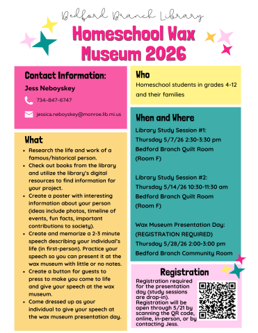 Homeschool Wax Museum flyer