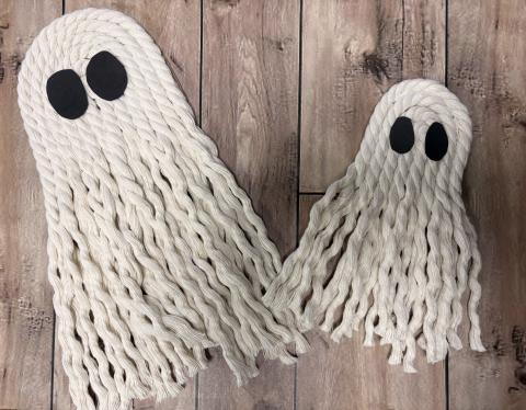 ghosts made from thick cotton rope