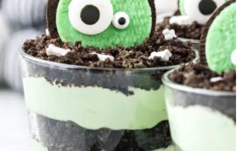 Zombie Pudding Cups