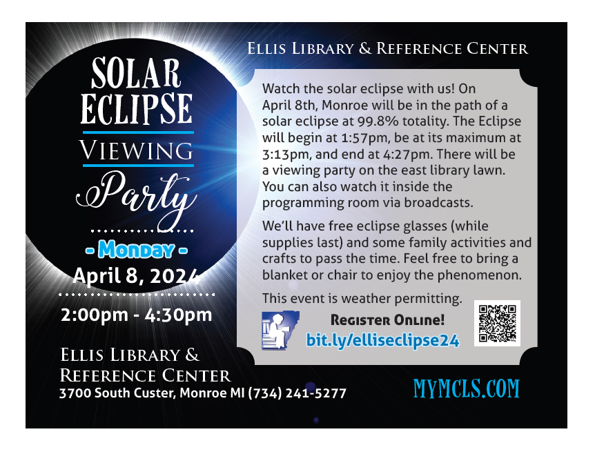 Solar Eclipse Viewing Party at the Ellis Library & Reference Center