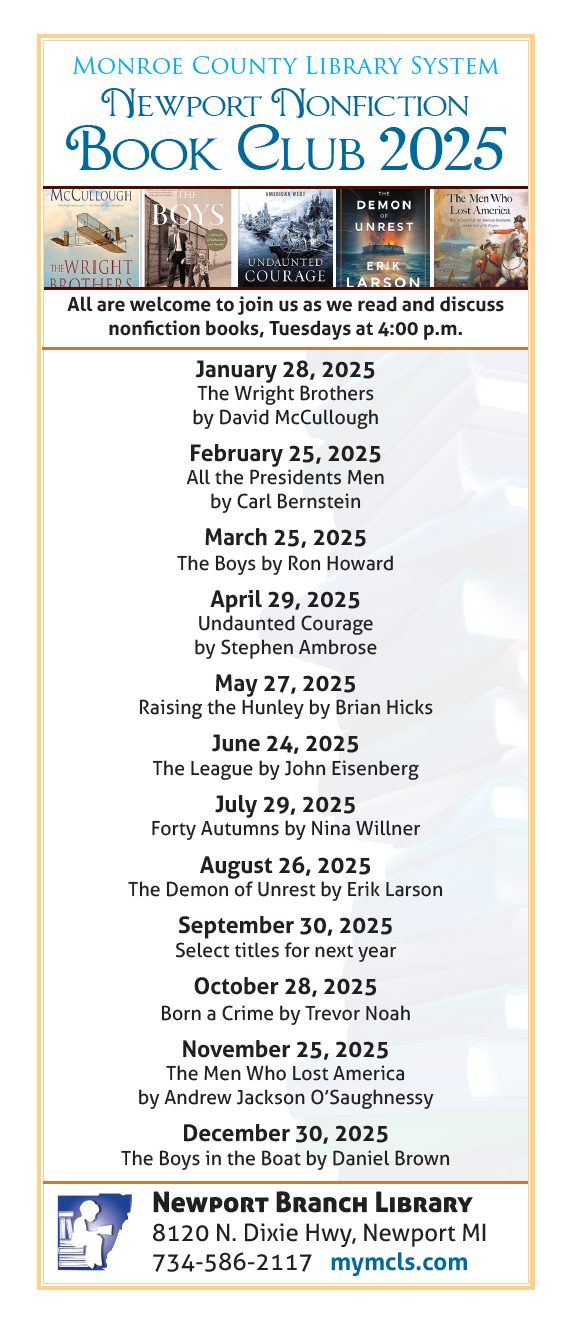 Flyer with list of titles for the year.