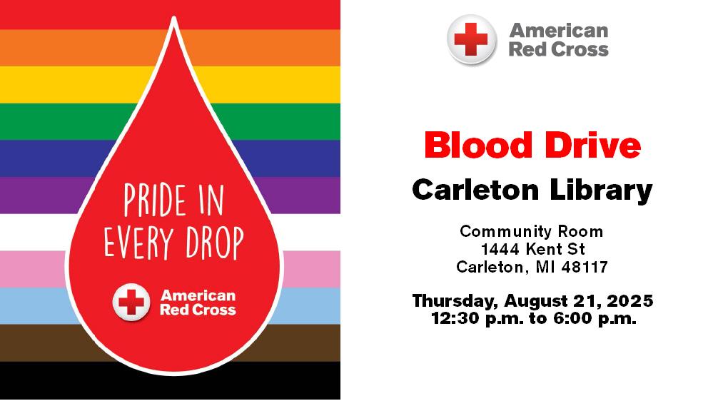 Picture with blood drive information.